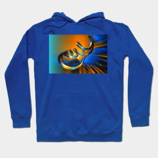 3D Blue & Amber Swirl Burst Hoodie